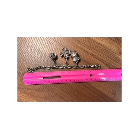 Vintage-Inspired Mixed Metal Charm Bracelet Gothic & Boho Aesthetic 7” Length - Picture 10 of 10